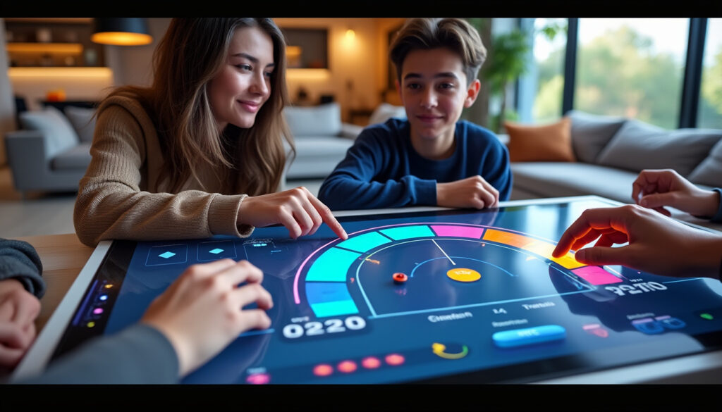 participez au jeu du demi-cercle multijoueur et devinez la position exacte du curseur pour gagner. un défi amusant et interactif à partager entre amis !